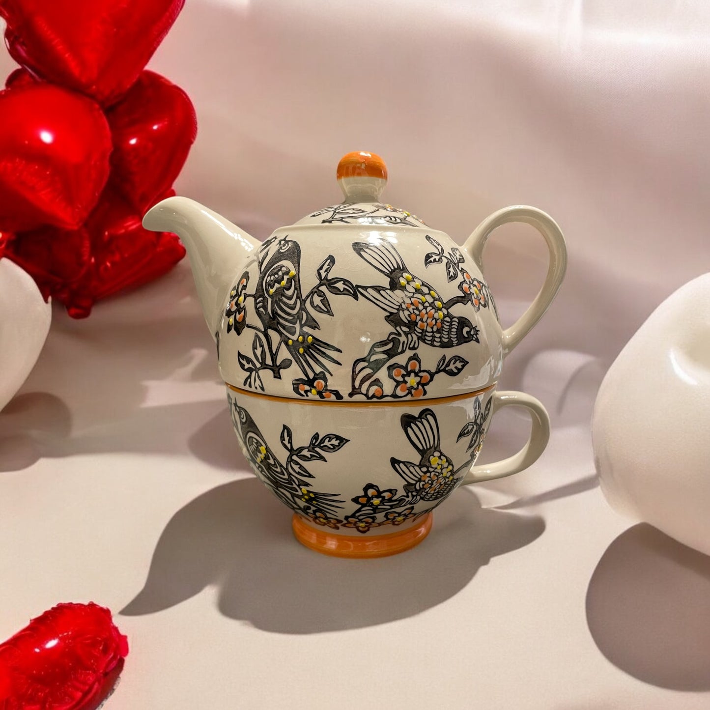 Elegant Birdsong Tea-for-One Set