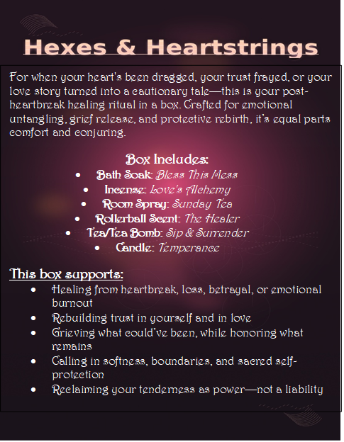 Hexes & Heartstrings Intention Box – Emotional Recovery & Sacred Protection Ritual Set