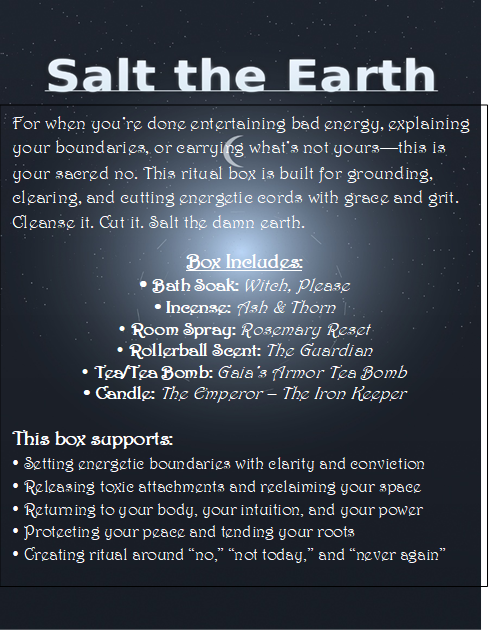 Salt the Earth Intention Box– Grounding, Clearing & Energetic Protection Ritual Set